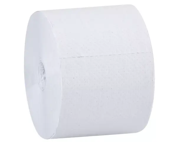 Papier toaletowy bez gilzy, MERIDA OPTIMUM ECOLABEL, dwuwarstwowy, biały, średnica 12 cm, długość 85 m, karton 18 rolek Papier toaletowy z recyklingu bez gilzy, certyfikat FSC i Ecolabel