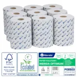 Papier toaletowy Merida Optimum POB503 – biały dwuwarstwowy 68 m, średnica 13,5 cm, opakowanie 18 rolek
