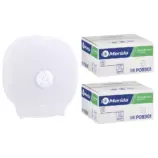 Pojemnik na cztery rolki papieru toaletowego bez gilzy MERIDA HARMONY za 75 zł netto przy zakupie 2 kartonów papiery toaletowego MERIDA OPTIMUM POB301 (36 x 85 m = 3060 m, 12 240 listków)