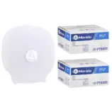 Pojemnik na cztery rolki papieru toaletowego bez gilzy MERIDA HARMONY za 75 zł netto przy zakupie 2 kartonów papiery toaletowego MERIDA TOP PTB301 (36 x 85 m = 3060 m, 12 240 listków)