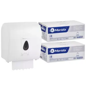 Mechaniczny podajnik ręczników MERIDA TOP szary za 100 zł netto przy zakupie 2 kartonów ręczników MERIDA CLASSIC AUTOMATIC RAB301 (12 x 250 m = 3 000 m, 12 500 listków)