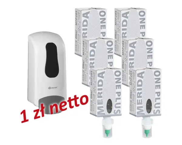 Merida One – dozownik piany za symboliczne 1 zł netto (PROMO22) + 6 wkładów Sensitive Ice Blue