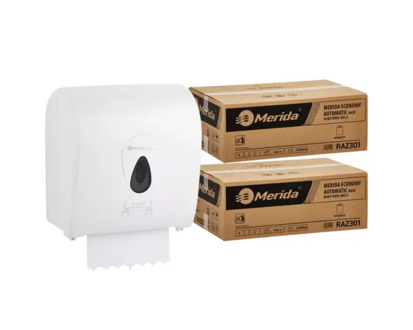 Mechaniczny podajnik ręczników MERIDA TOP szary za 100 zł netto przy zakupie 2 kartonów ręczników MERIDA ECONOMY AUTOMATIC RAZ301 (12 x 250 m = 3 000 m, 12 500 listków) Mechaniczny podajnik ręczników MERIDA TOP szary za 100 zł netto przy zakupie 2 kartonów ręczników MERIDA ECONOMY AUTOMATIC RAZ301 (12 x 250 m = 3 000 m, 12 500 listków)