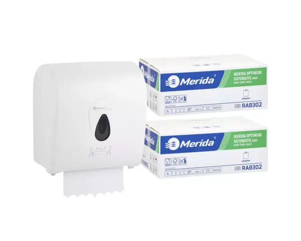 Mechaniczny podajnik ręczników MERIDA TOP szary za 100 zł netto przy zakupie 2 kartonów ręczników MERIDA OPTIMUM AUTOMATIC RAB302 (12 x 250 m = 3 000 m, 11 100 listków) Mechaniczny podajnik ręczników MERIDA TOP szary za 100 zł netto przy zakupie 2 kartonów ręczników MERIDA OPTIMUM AUTOMATIC RAB302 (12 x 250 m = 3 000 m, 11 100 listków)