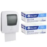 Automatyczny bezdotykowy podajnik ręczników MERIDA ONE biały za 250 zł netto przy zakupie 2 kartonów ręczników MERIDA TOP AUTOMATIC RAB309 (12 x 140 m = 1 680 m, do 8 184 listków)