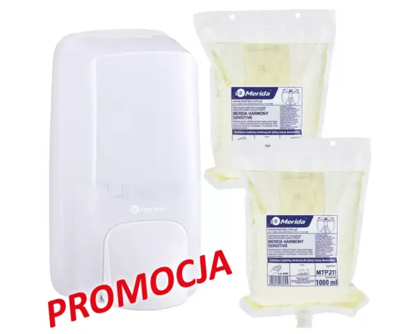 Merida Harmony – komplet z dozownikiem mydła w pianie i 2 wkładami 1000 ml