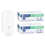 Pojemnik na papier toaletowy w listkach MERIDA ONE za 1 zł netto przy zakupie 2 kartonów papierów toaletowych MERIDA OPTIMUM POB403 (18 000 listków)