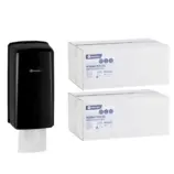 Pojemnik na papier toaletowy w listkach MERIDA ONE za 1 zł netto przy zakupie 2 kartonów papierów toaletowych MERIDA PREMIUM PPB401 (9 600 listków)