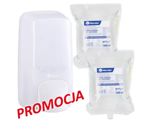 Dozownik mydła w pianie MERIDA HARMONY i 2 wkłady z mydłem MERIDA HARMONY LUX BEZWONNE Zestaw Merida Harmony – dozownik mydła w pianie + 2 bezzapachowe wkłady Harmony Lux Bezwonne