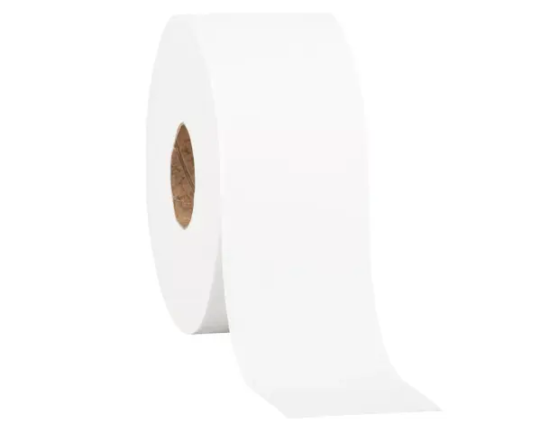 Papier toaletowy MERIDA TOP, biały, średnica 19 cm, długość 180 m, dwuwarstwowy, zgrzewka 12 szt., ECOLABEL Miękki biały papier toaletowy Merida TOP, perforowany co 25 cm