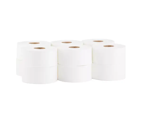 Papier toaletowy MERIDA TOP, biały, średnica 19 cm, długość 180 m, dwuwarstwowy, zgrzewka 12 szt., ECOLABEL Papier toaletowy Merida TOP, 180 m, certyfikat FSC i EU Ecolabel