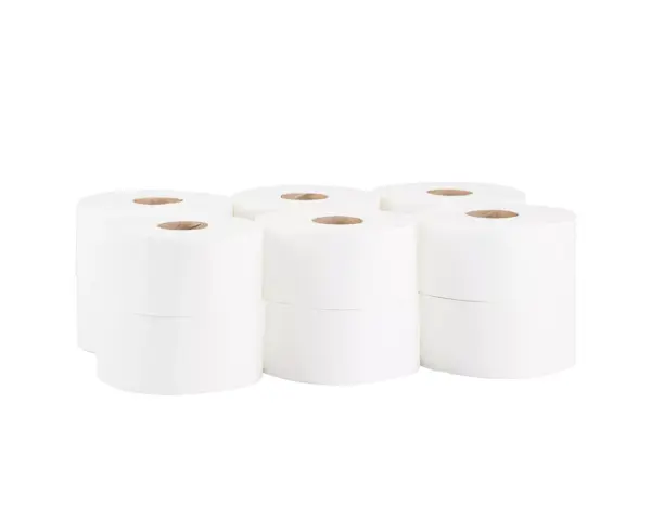 Papier toaletowy MERIDA TOP, biały, średnica 19 cm, długość 120 m, dwuwarstwowy, zgrzewka 12 szt., ECOLABEL Biały papier toaletowy Merida TOP 120 m średnica 19 cm