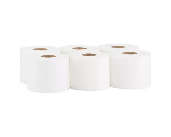 Papier toaletowy MERIDA TOP CENTER PULL, biały, średnica 17 cm, długość 120 m, dwuwarstwowy, zgrzewka 6 szt., ECOLABEL Papier toaletowy Merida TOP 100% celulozy gilza 6 cm średnica 17 cm