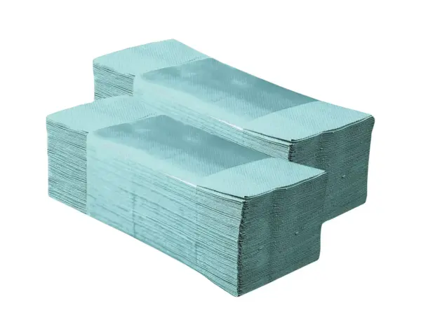 Ręczniki papierowe składane w V, MERIDA ECONOMY, jednowarstwowe, zielone, karton 4000 szt. Jednowarstwowe zielone ręczniki papierowe składane w V, gofrowane, 23x21 cm