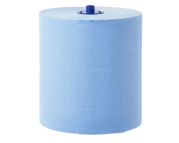 Ręczniki papierowe w roli z adaptorem, MERIDA TOP AUTOMATIC MAXI ECOLABEL, dwuwarstwowe, niebieskie, średnica 19 cm, długość 140 m, karton 6 rolek Rolka ręcznika papierowego Merida Top Automatic Maxi z adapterem, średnica 19 cm