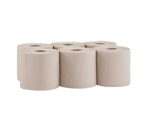 Ręczniki papierowe w roli, MERIDA ECONOMY CENTER PULL MAXI, jednowarstwowe, szare, średnica 19 cm, długość 135 m, zgrzewka 6 rolek Zgrzewka 6 rolek szarych ręczników papierowych Merida Economy makulaturowych