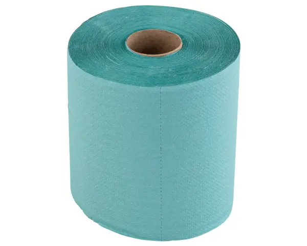 Ręczniki papierowe w roli, MERIDA CLASSIC CENTER PULL MAXI, jednowarstwowe, zielone, średnica 19 cm, długość 180 m, zgrzewka 6 rolek Zielone ręczniki papierowe w roli makulaturowe gofrowane średnica 19 cm