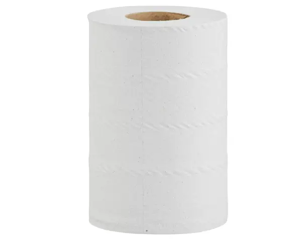 Ręczniki papierowe w roli, MERIDA OPTIMUM CENTER PULL MINI ECOLABEL, dwuwarstwowe, białe, średnica 13,5 cm, długość 60 m, zgrzewka 12 rolek Dwuwarstwowe makulaturowe ręczniki papierowe w roli, średnica 13,5 cm, długość 60 m