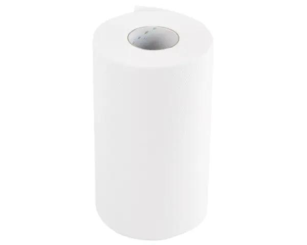 Ręczniki papierowe w roli MERIDA PREMIUM MINI, białe, średnica 13 cm, długość 44 m, trzywarstwowe, zgrzewka 12 rolek Gofrowany ręcznik celulozowy Merida Premium Mini perforowany co 30 cm