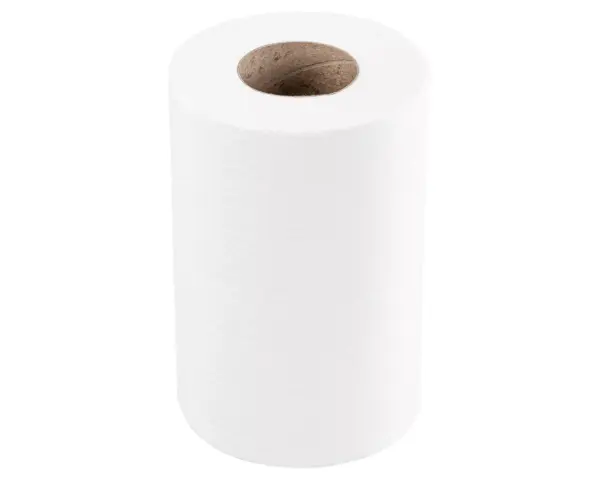 Ręczniki papierowe w roli, MERIDA TOP CENTER PULL MINI ECOLABEL, dwuwarstwowe, białe, średnica 13 cm, długość 70 m, zgrzewka 12 rolek Rolka ręcznika papierowego celulozowego 70 m średnica 13 cm