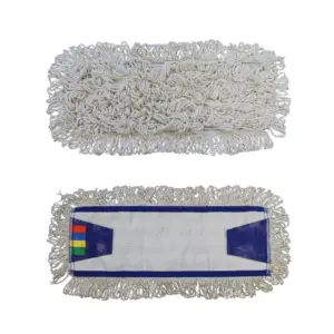 Bawełniany mop z zakładkami 40 cm z niebieskim obszyciem