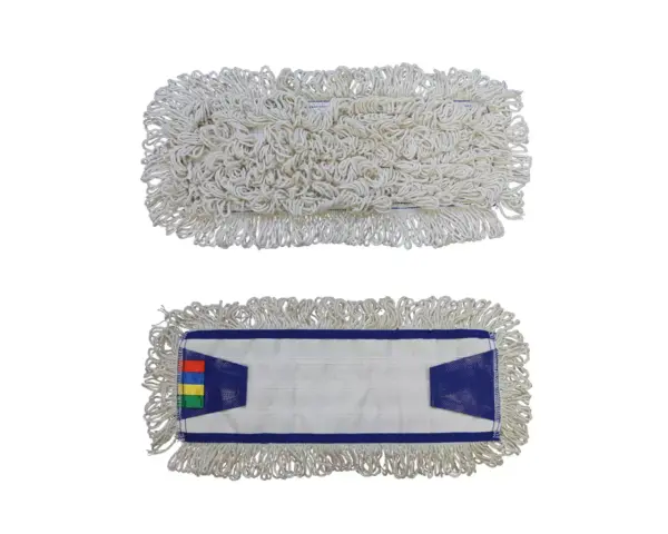 Bawełniany mop z zakładkami 40 cm z niebieskim obszyciem