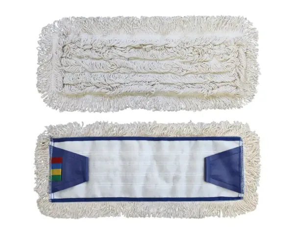 Bawełniany mop z zakładkami 50 cm z niebieskim obszyciem