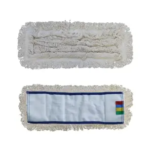 Bawełniany mop z kieszeniami 40 cm z niebieskim obszyciem