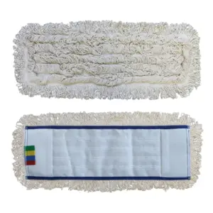 Bawełniany mop z kieszeniami 50 cm z niebieskim obszyciem