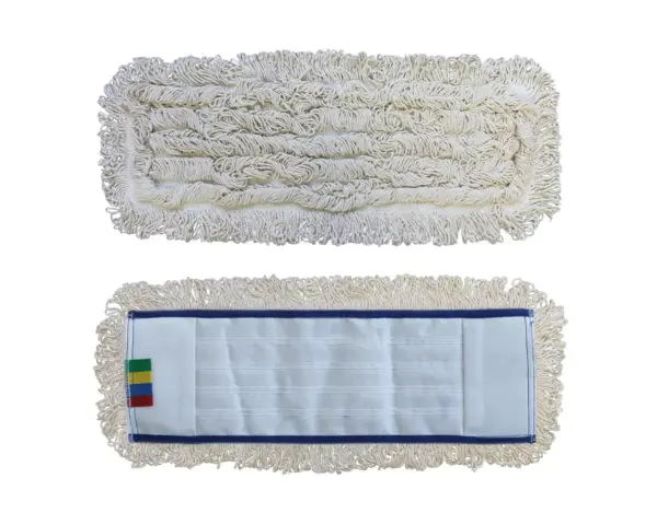 Mop z kieszeniami 50 cm, STANDARD, bawełniany Bawełniany mop z kieszeniami 50 cm z niebieskim obszyciem