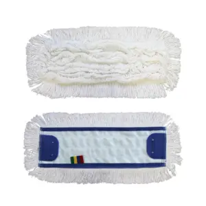 Bawełniany mop z zakładkami 40 cm OPTIMUM z niebieskim obszyciem