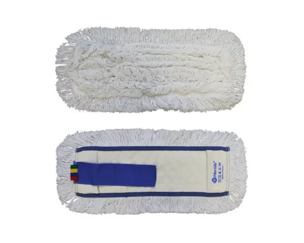 Bawełniany mop z kieszeniami 40 cm z niebieskim obszyciem