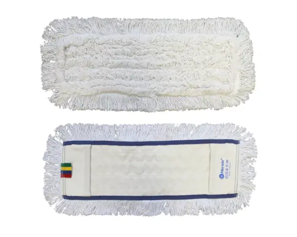 Bawełniany mop z kieszeniami 50 cm z niebieskim obszyciem