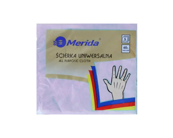 Ścierka uniwersalna, niebieska, paczka 5 szt. Ścierka uniwersalna niebieska, wiskoza 60%, pralna