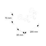 Dwa haczyki na drążku mosiężnym chromowanym 130 mm