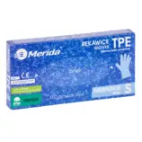 Niebieskie rękawice jednorazowe TPE, rozmiar S, 100 sztuk