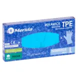 Elastomerowe rękawice ochronne TPE niebieskie opakowanie 100 szt.