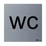 Stalowy piktogram WC z zaokrąglonymi rogami, grubość 2 mm
