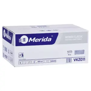 Zielone jednowarstwowe ręczniki papierowe Merida Classic składane w V