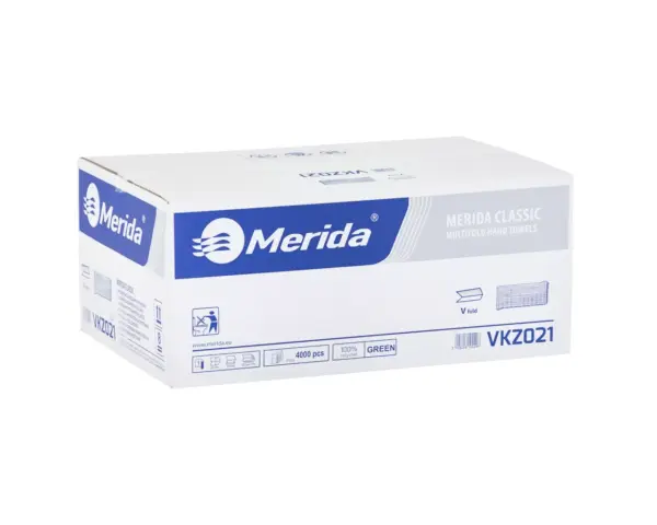 Ręczniki papierowe MERIDA CLASSIC, jasnozielone, jednowarstwowe, 4000 szt. Ręczniki papierowe Merida Classic jasnozielone jednowarstwowe składane w V