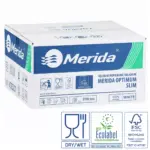 Ręczniki papierowe składane w Z, MERIDA OPTIMUM SLIM ECOLABEL, dwuwarstwowe, białe, karton 2700 szt.