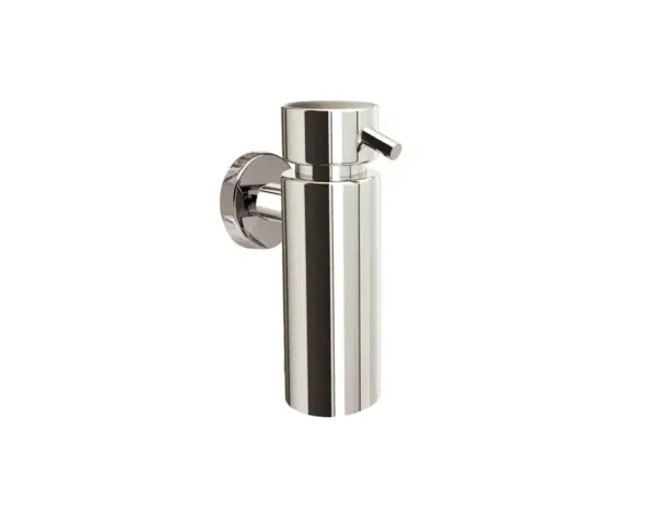 Dozownik mydła w płynie 220 ml, mosiądz chromowany matowy, mocowany do ściany