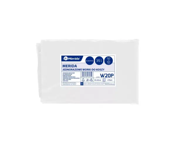 Bezbarwne worki na śmieci 35 l LDPE, paczka 50 sztuk