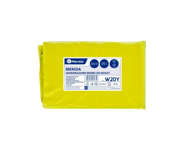 Żółte worki na śmieci 35 l LDPE, paczka 50 sztuk
