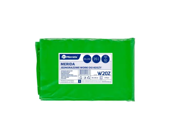 Zielone worki na śmieci 35 l LDPE, paczka 50 sztuk
