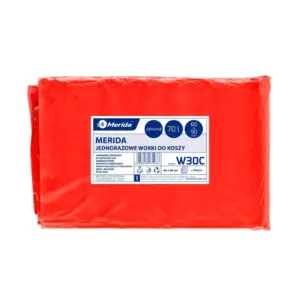 Czerwone worki na odpady medyczne LDPE 70 l, 60x90 cm, 50 szt.
