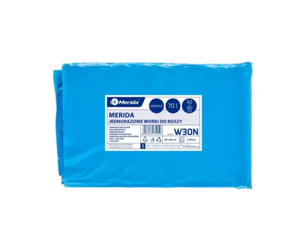 Niebieskie worki na śmieci 70 l LDPE, paczka 50 sztuk
