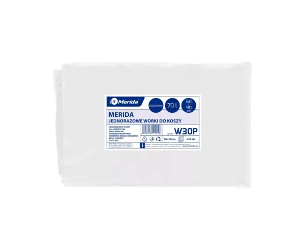 Worki na śmieci 70 l, MERIDA CLASSIC, bezbarwne, 60x90 cm, paczka 50 szt. Worki na śmieci 70 l, MERIDA CLASSIC, bezbarwne, 60x90 cm, paczka 50 szt.