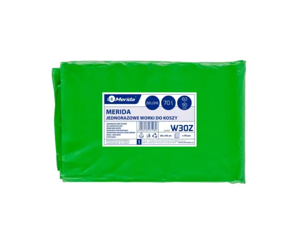 Zielone worki na śmieci 70 l LDPE, paczka 50 sztuk