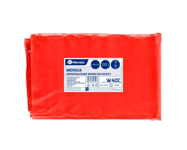 Czerwone worki na odpady medyczne LDPE 120 l, 70x110 cm